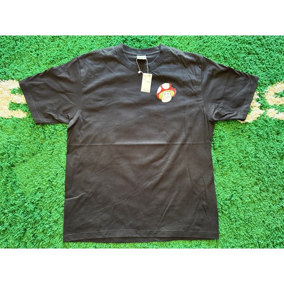 OK Apparel Other - OK‎ Apparel Graphic T-Shirt Mens 2XL Black New Tattooed Peach Mario Mushroom Tee